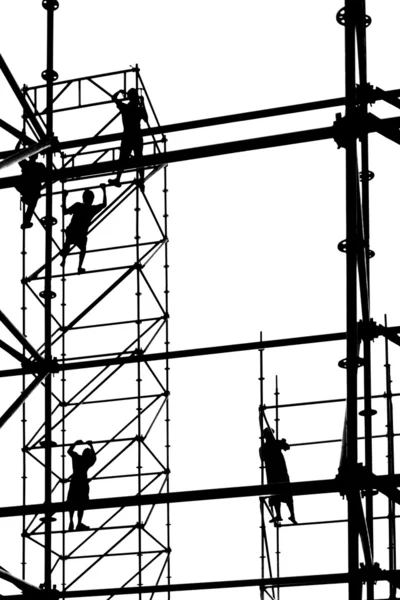 Workers High Up on Scaffolding — Stock Photo, Image