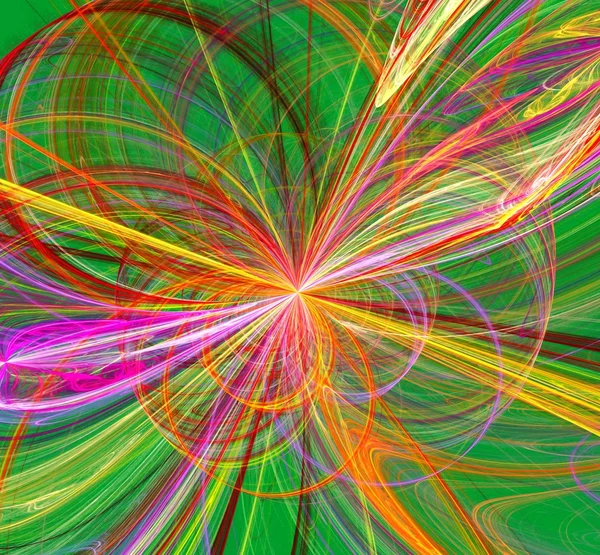 Colorful Fractal Burst of Loops — Stock Photo, Image