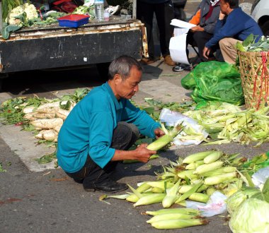 açık bir market mısır seçimi