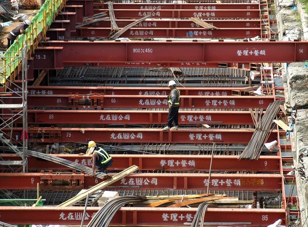 Construcción de ferrocarriles ligeros en Kaohsiung — Foto de Stock