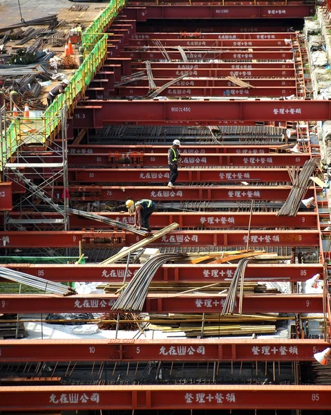 Construcción de sistemas ferroviarios ligeros en Kaohsiung — Foto de Stock