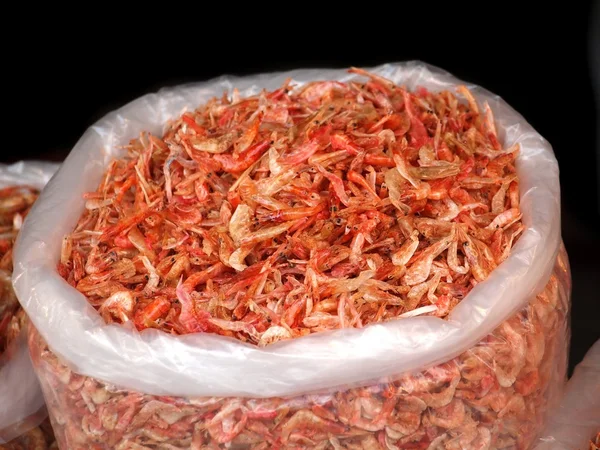 Dried Shrimps in a Big Sack — Stock Photo, Image