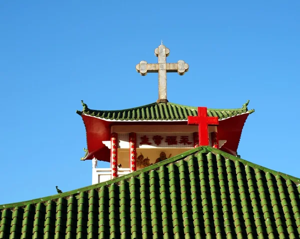 Uma Chucha Católica Chinesa em Taiwan — Fotografia de Stock