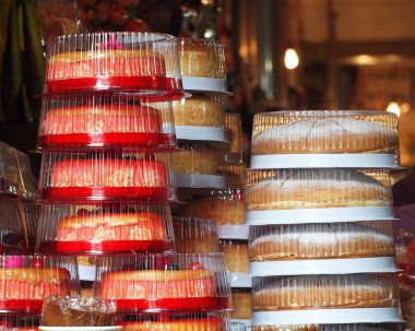 Stacks of Cakes at a Bakery clipart