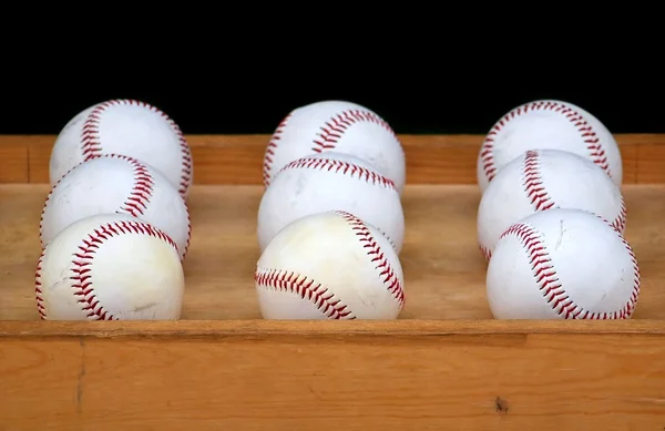 Nove palle da baseball — Foto Stock