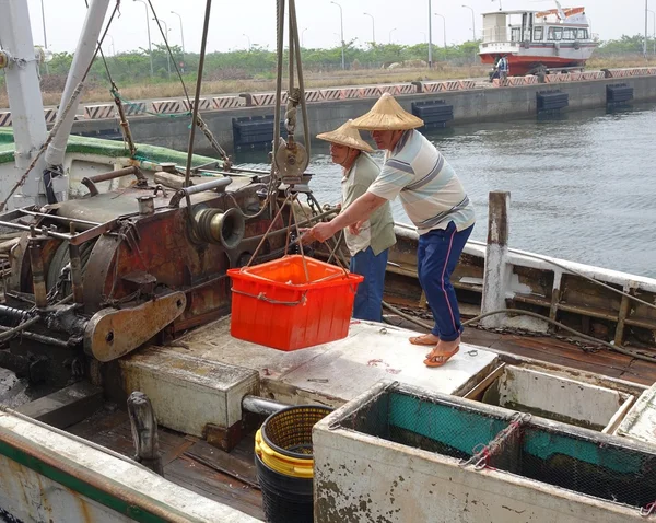 Fishermen Unload their Catch — Stock Photo, Image