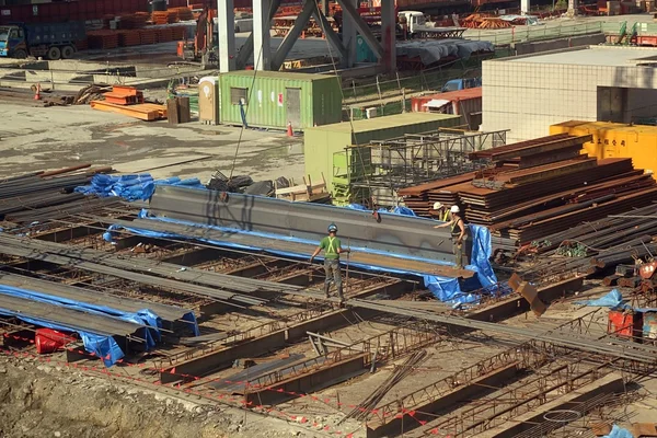 Grande canteiro de obras na Estação Ferroviária de Kaohsiung — Fotografia de Stock