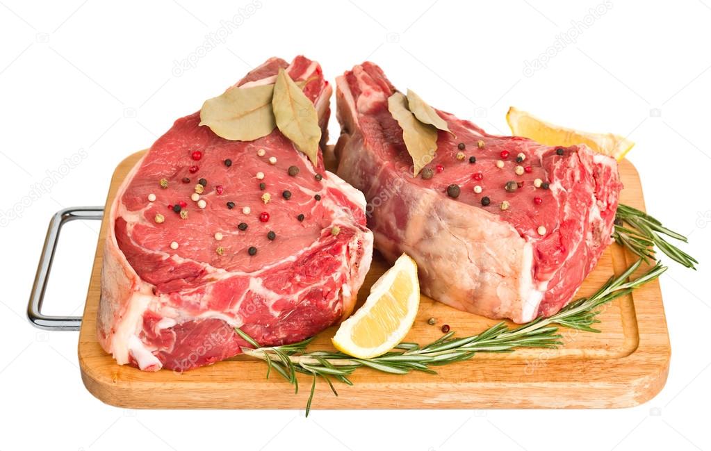 Raw meat isolated