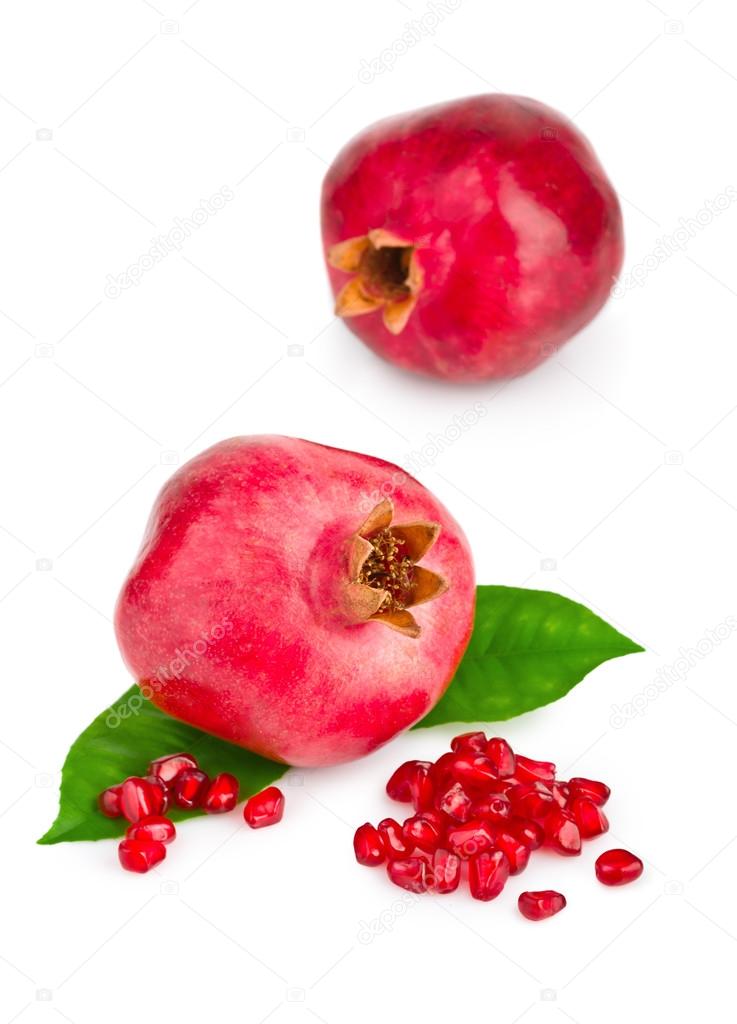 Ripe pomegranate fruit isolated
