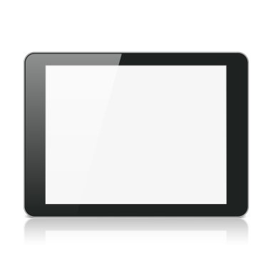 siyah tablet bilgisayar veya beyaz zemin üzerine okuyucu