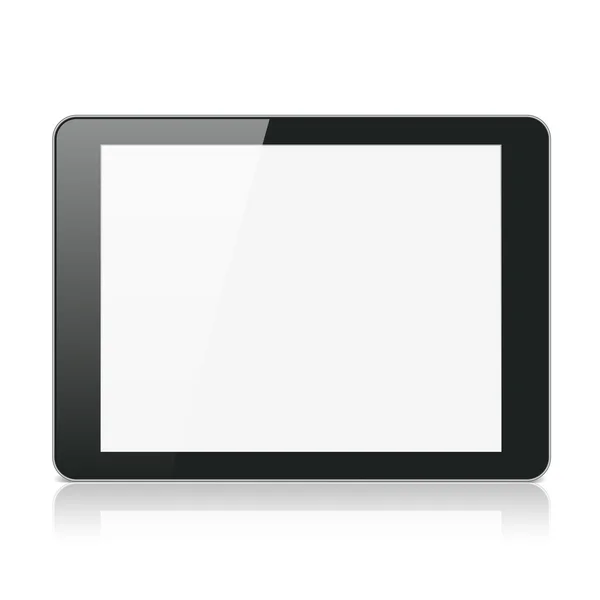 Computador Tablet preto ou leitor em fundo branco — Vetor de Stock