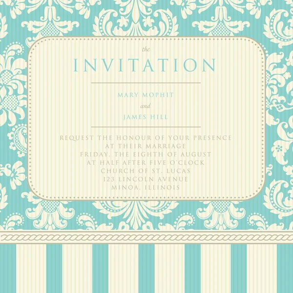 Invitación a la boda o anuncios — Vector de stock