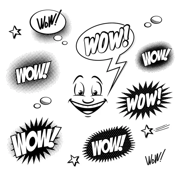 Set of comic book wow for your design — Stock Vector