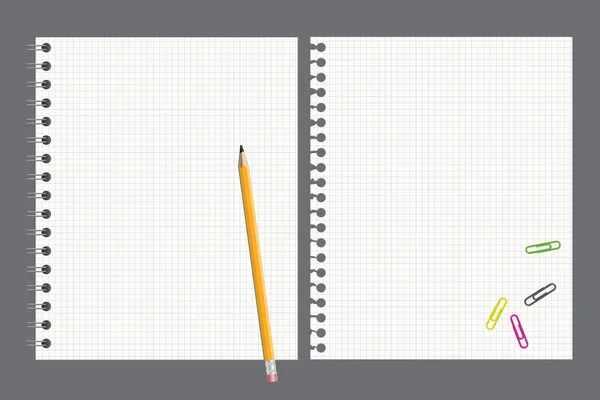 Caderno e lápis — Vetor de Stock