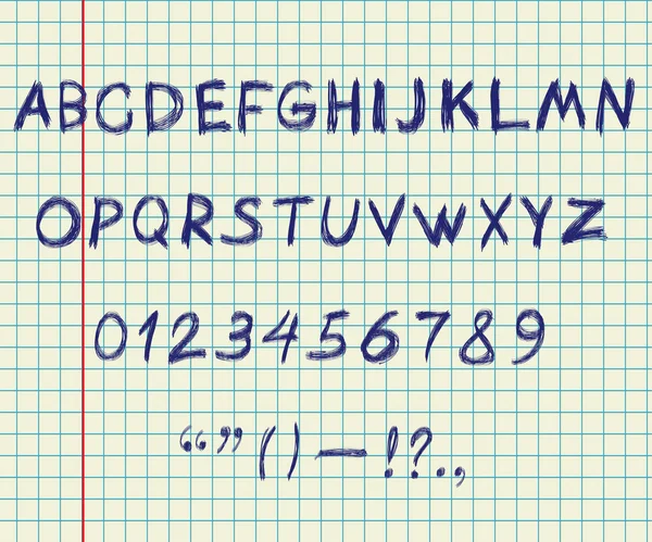 Alfabeto di disegno a mano — Vettoriale Stock