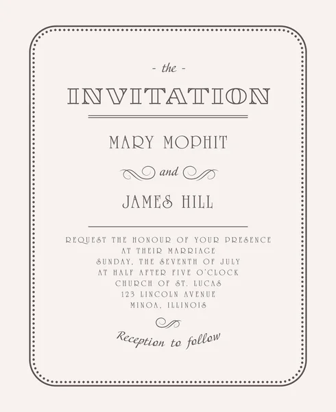 Invitation élégante vintage — Image vectorielle