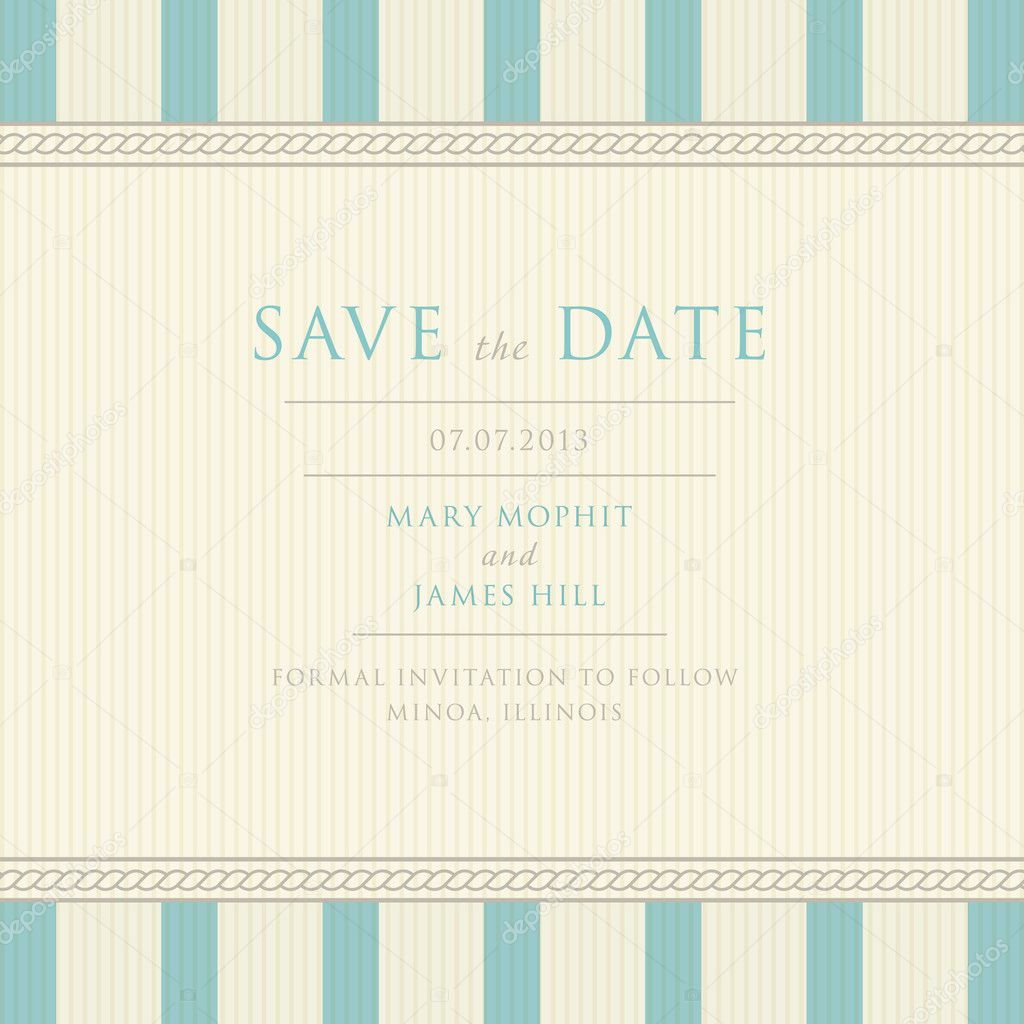 Save the Date with vintage background artwork