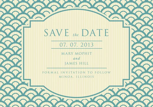Save the Date with vintage background artwork — Stock Vector
