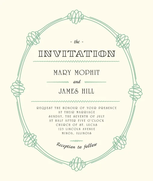 Invitations de mariage classiques et annonces — Image vectorielle