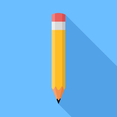 Pencil. Flat Design vector icon clipart