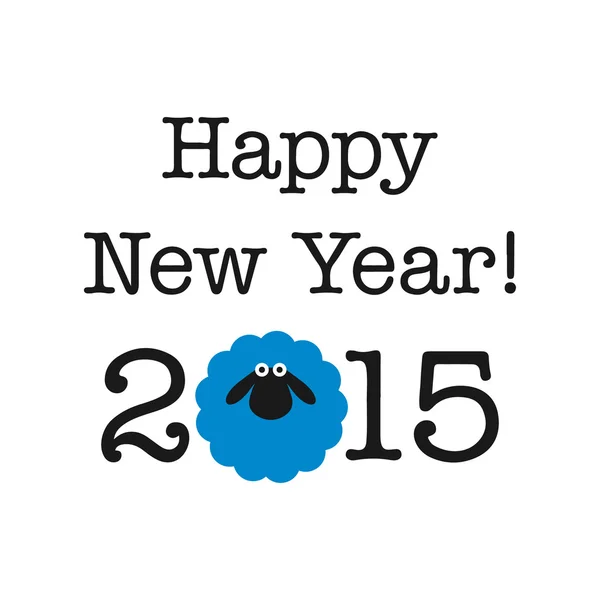 2015 new year card with sheep. vector illustration — Stock Vector