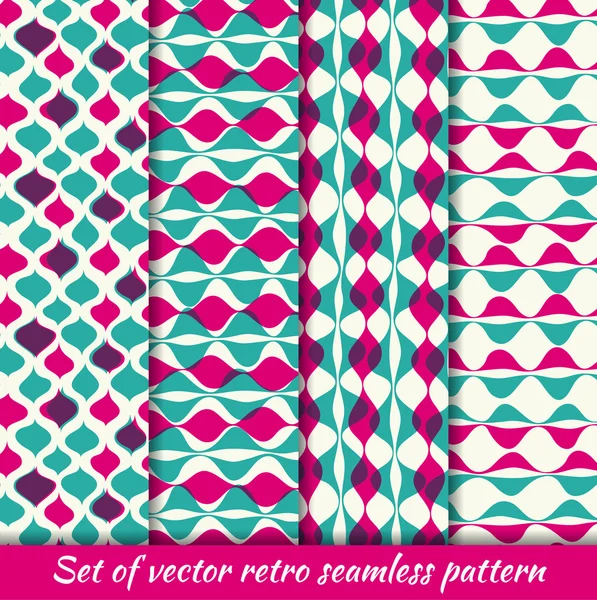 Set van vintage naadloze patroon hipsters — Stockvector