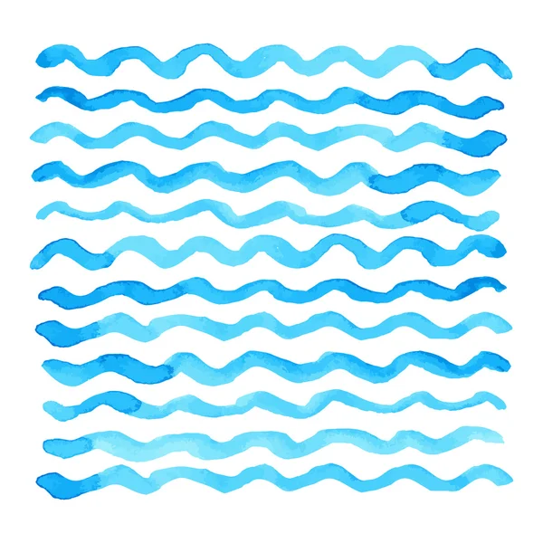 Abstracte aquarel blauwe golfpatroon — Stockvector