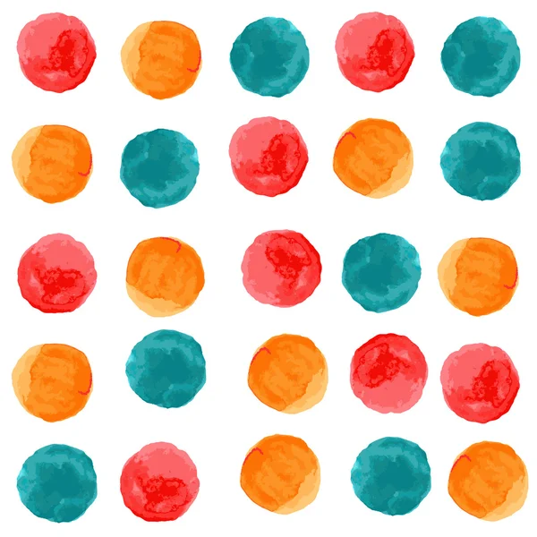 Vector watercolor circles seamless pattern — Stock Vector