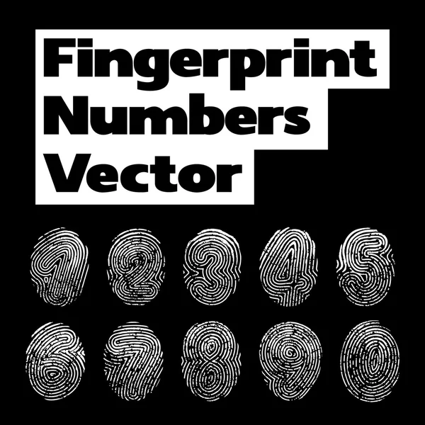 Numbers of fingerprint — Stock Vector