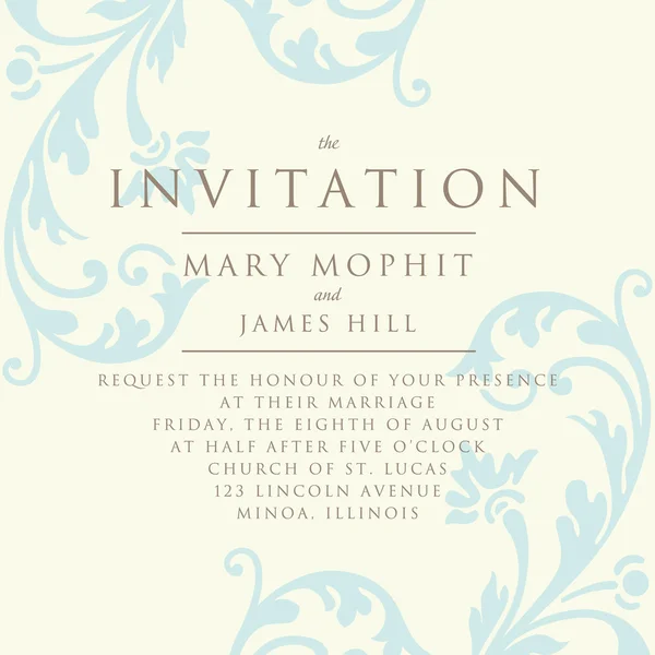 Invitation with a rich background in Renaissance style. Template — Stock Vector