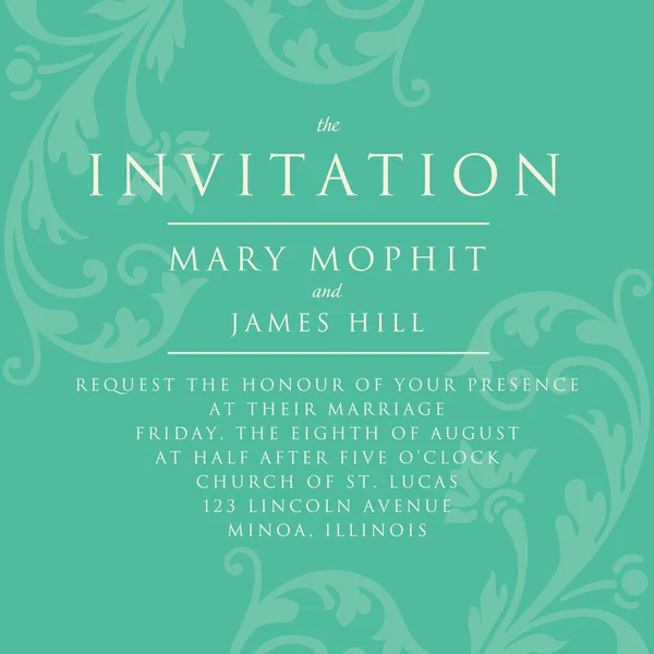 Invitation avec un riche fond dans le style Renaissance. Modèle de modèle — Image vectorielle