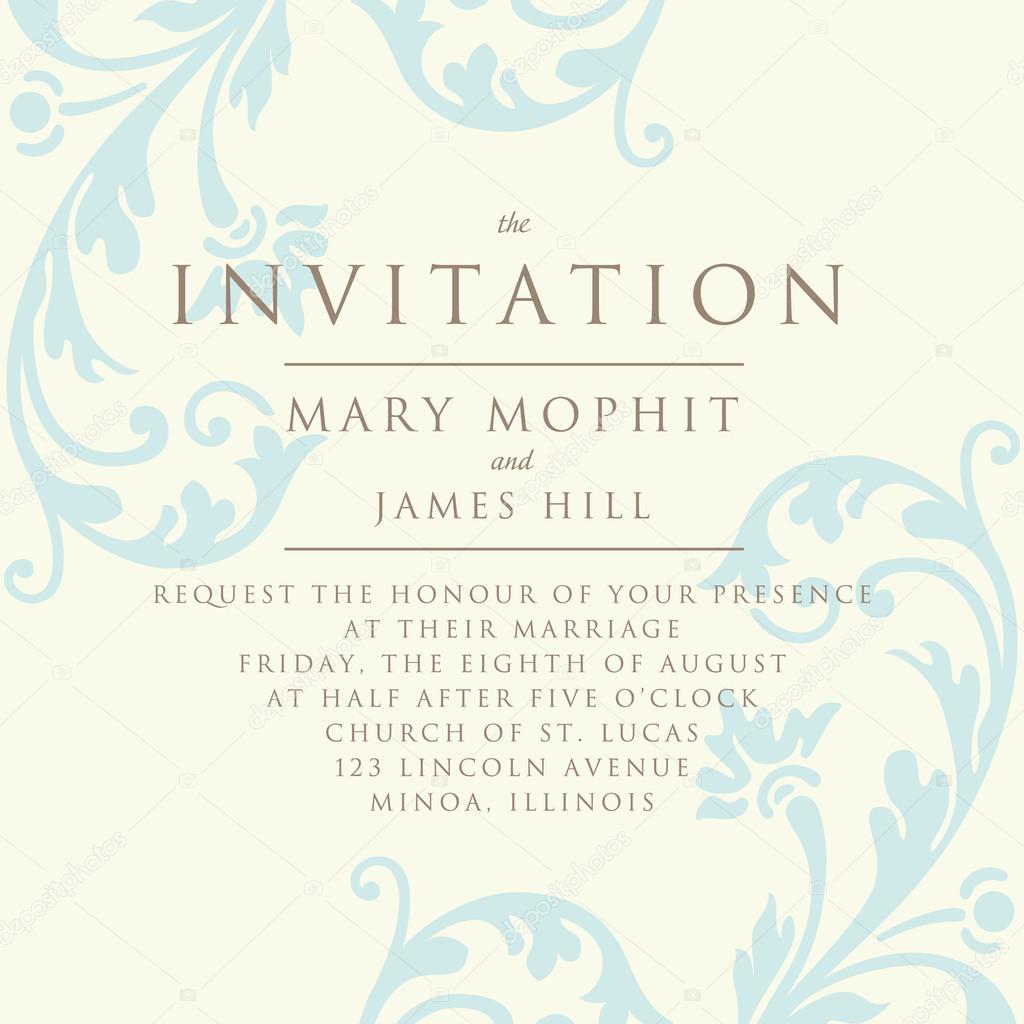 Invitation with a rich background in Renaissance style. Template