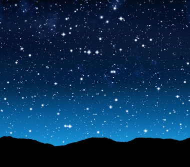 Starry sky at night clipart