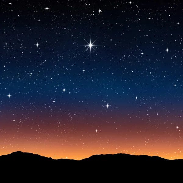 Cielo estrellado en la noche Fotos de stock libres de derechos