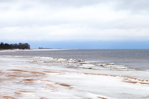 Areia na neve. — Fotografia de Stock