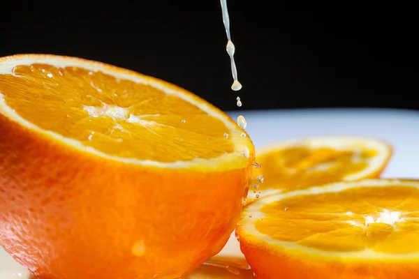Arancia e succo . — Foto Stock