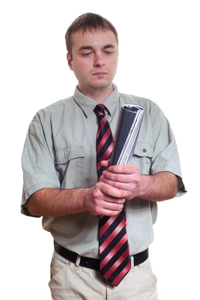 Man and magazine. — Stock Photo, Image