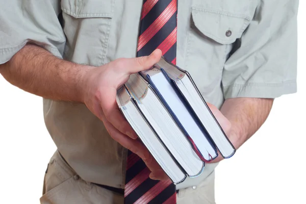 Man holding books. — Stock Photo, Image