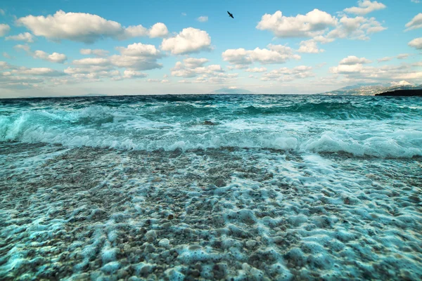 Zee uitzicht vanaf capri eiland, Italië. — Stockfoto