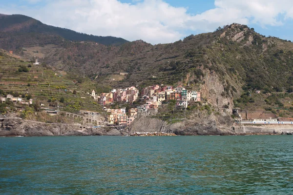 Costa Ligure a Manarola paese, Italia . — Foto Stock