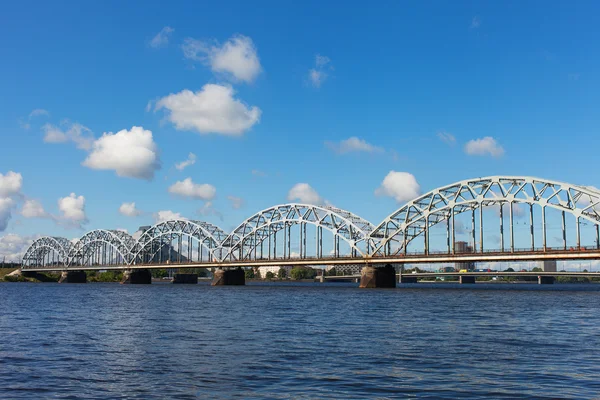 Riga demiryolu Köprüsü, Letonya. — Stok fotoğraf