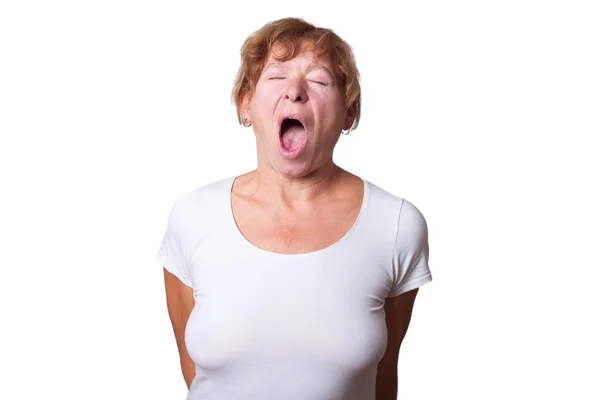 Woman yawning. — Stock Photo, Image