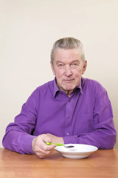 Man and spoon. — Stock Photo, Image