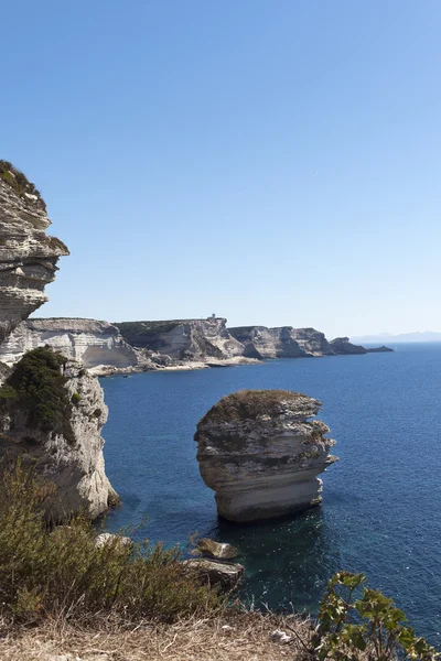 Witte kliffen, corsica, Frankrijk. — Stockfoto