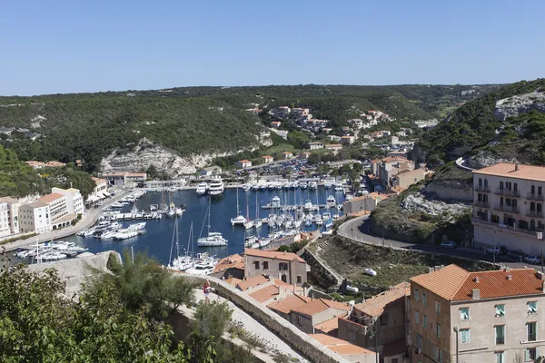 Bonifacio harbor, Corsica. — Stock Photo, Image