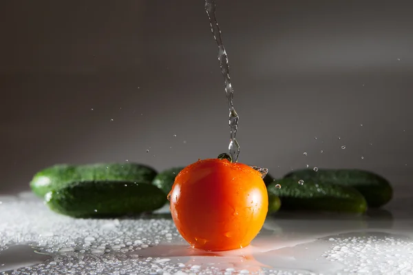 Vegetables and water. — Stock Photo, Image