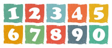 Vintage colored numbers set
