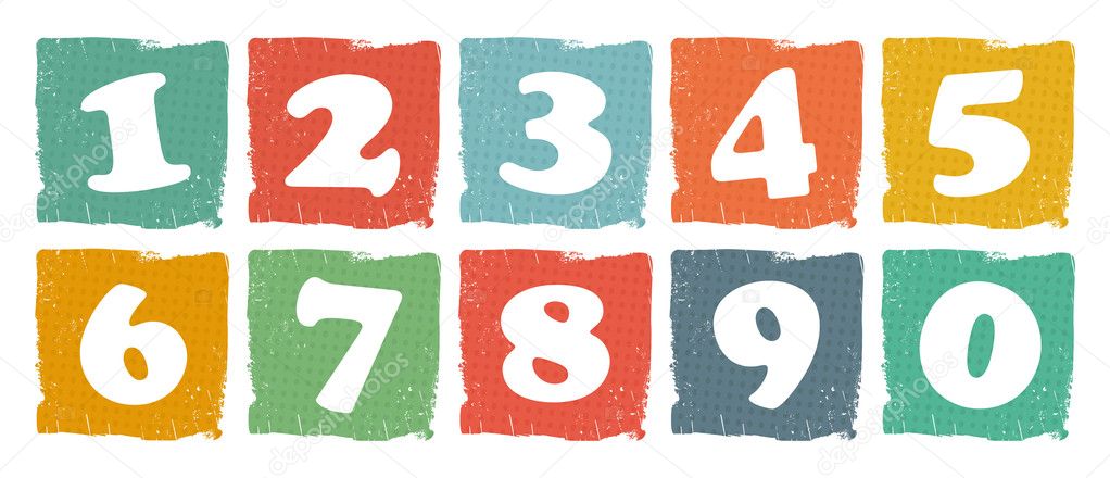 Vintage colored numbers set.