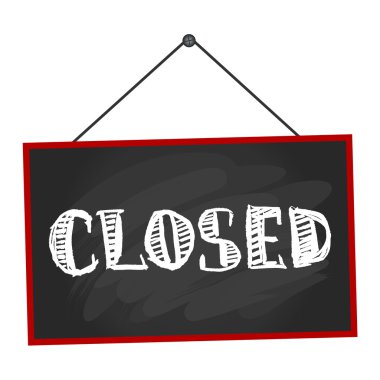 closed on a blackboard clipart