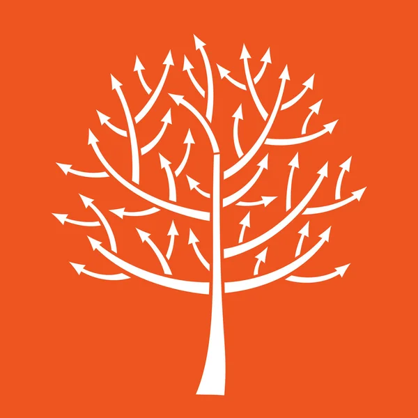 Árbol con flechas — Vector de stock